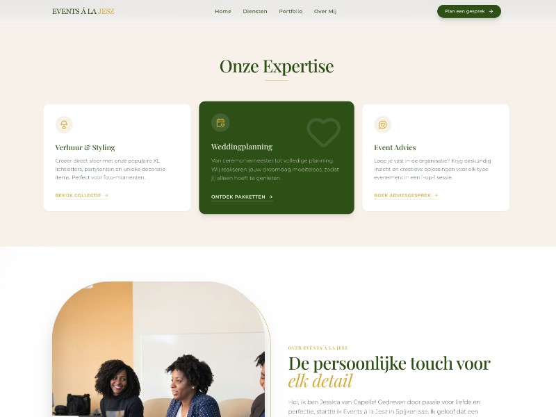 Preview for Events á la Jesz Weddingplanning Landing Page Template