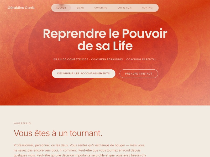 Preview for Coaching & Bilan de Compétences Professional Landing Page Template