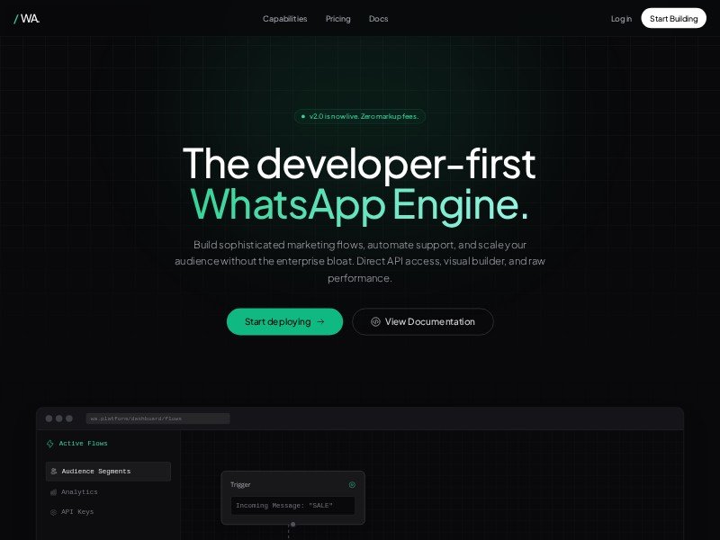 Preview for WhatsApp Engine SaaS Landing Page Template