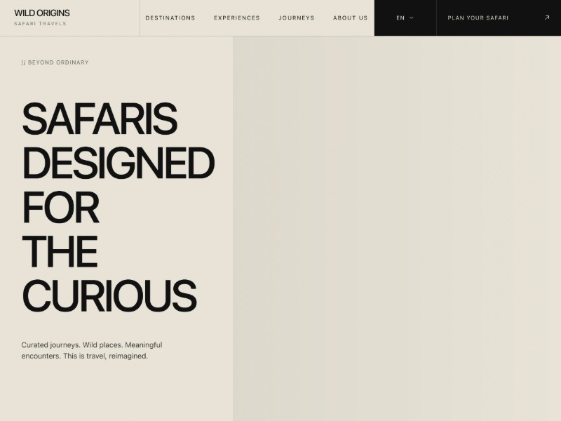 Preview for Wild Origins Safari Travel Template