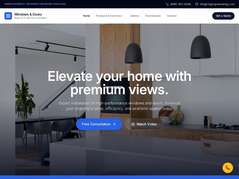 Preview for Windows & Doors Service Landing Page Template