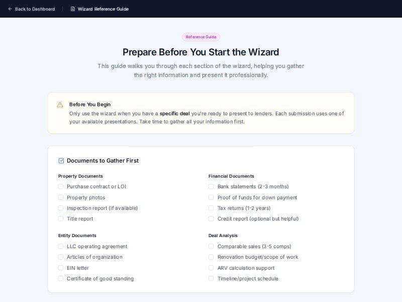 Preview for Real Estate Wizard Reference Guide Template