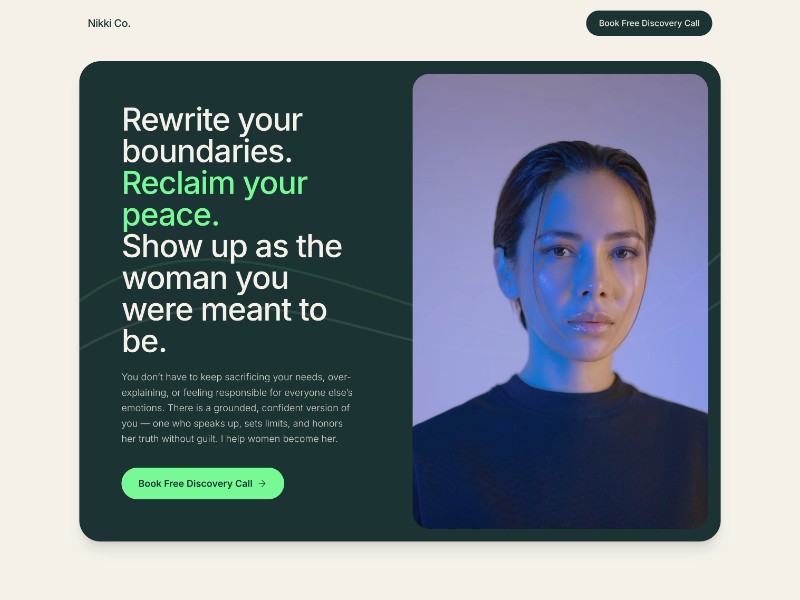 Preview for Women's Empowerment Coaching Landing Page Template