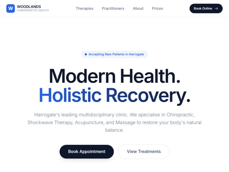 Preview for Woodlands Chiropractic Clinic Landing Page Template