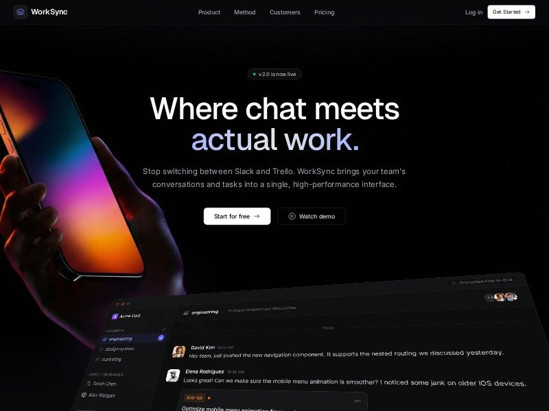 Preview for WorkSync SaaS Landing Page Template