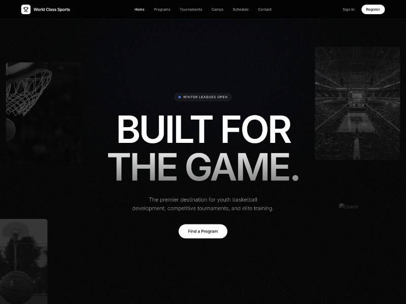 Preview for Elite Basketball Sports Landing Page Template