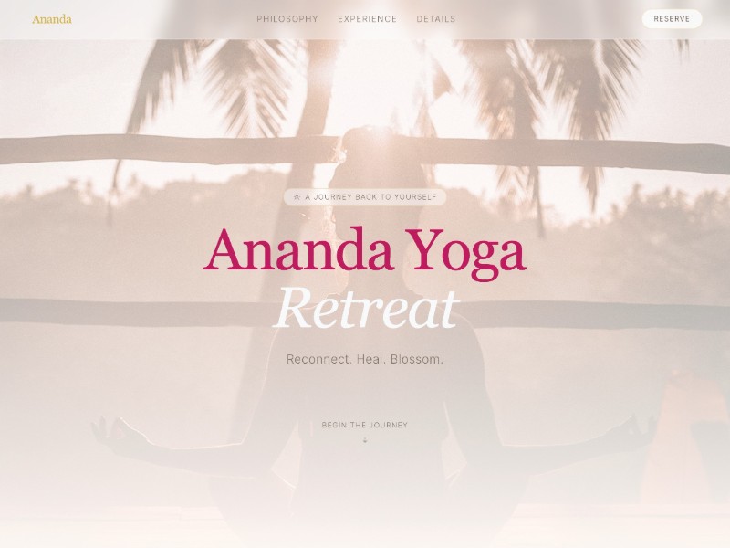Preview for Yoga Retreat Landing Page Template