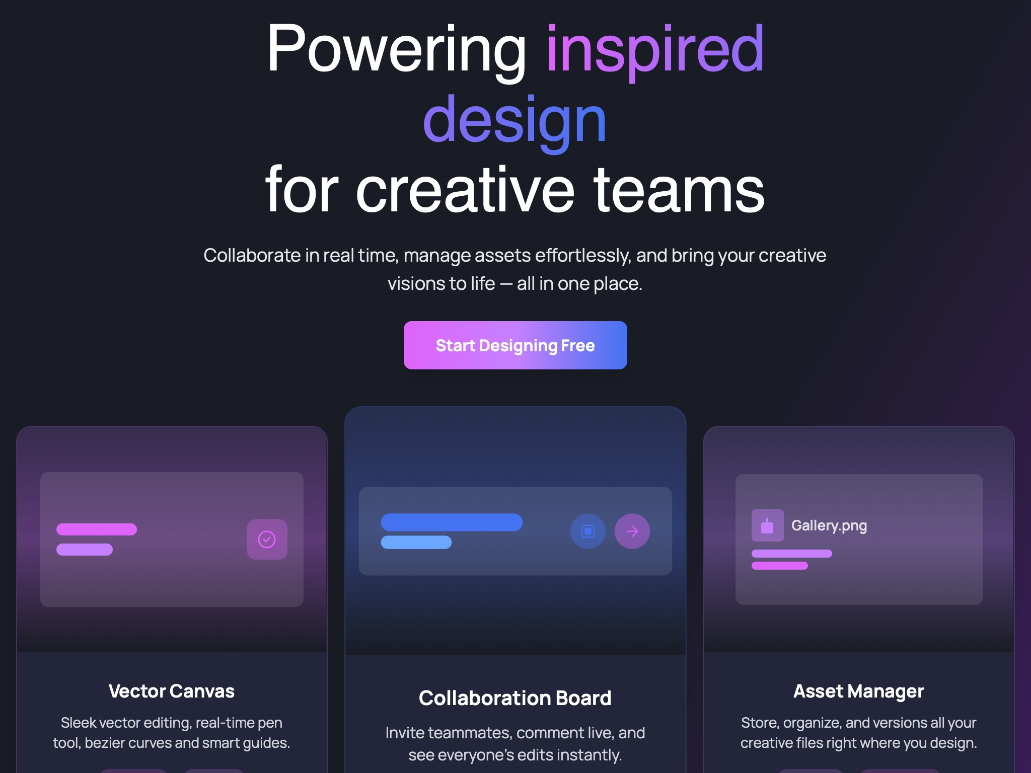 Preview for Creative Design Platform UI