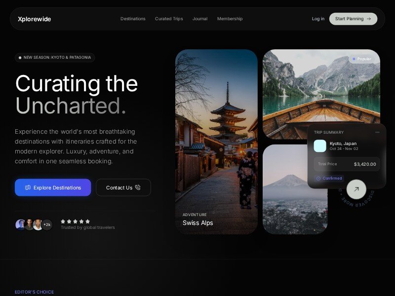 Preview for Luxury Travel Agency Landing Page Template