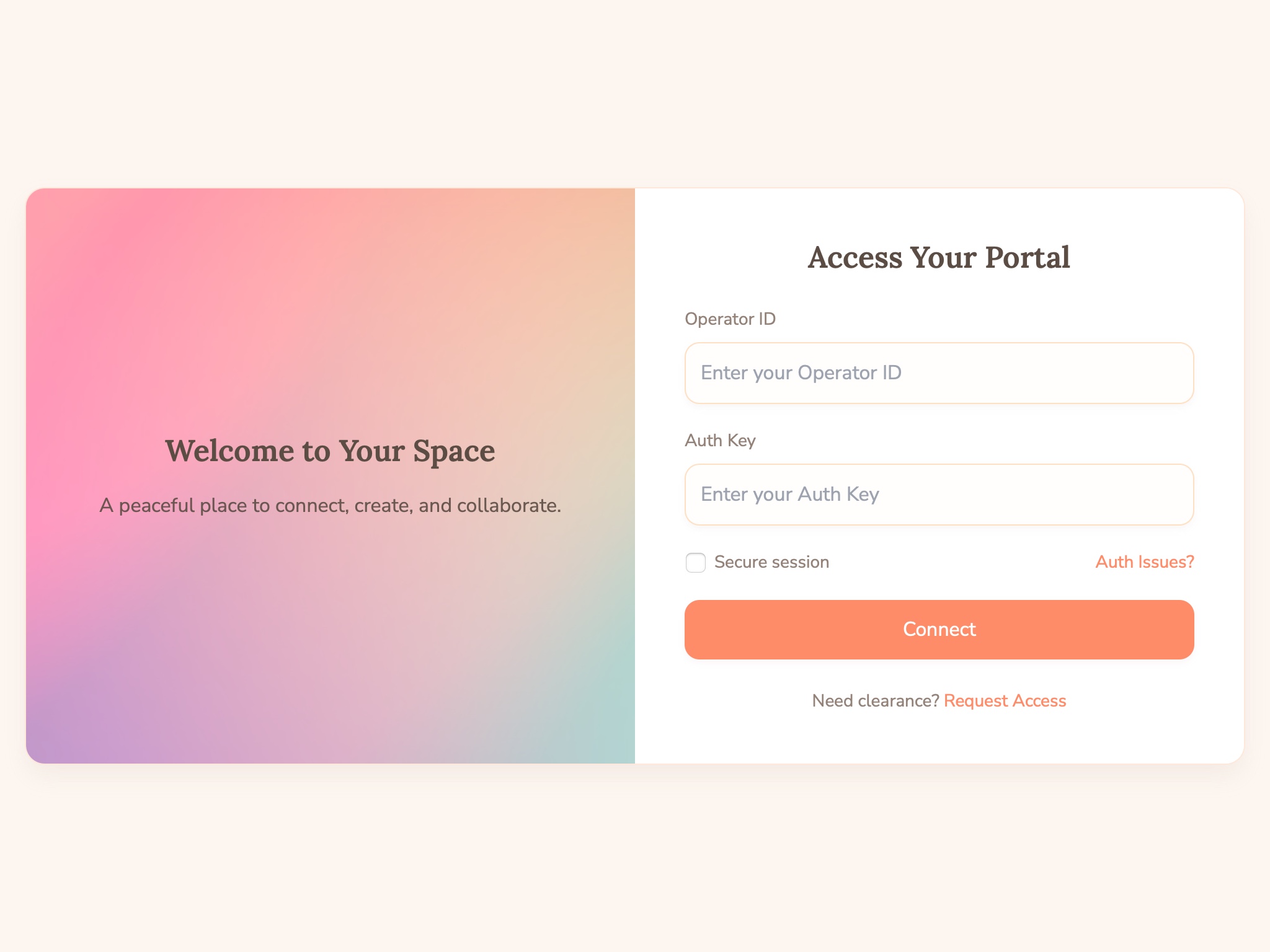 Preview for User Operator Login Interface