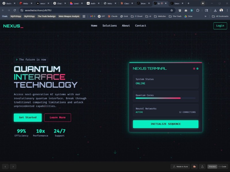Preview for Quantum Interface Landing Page