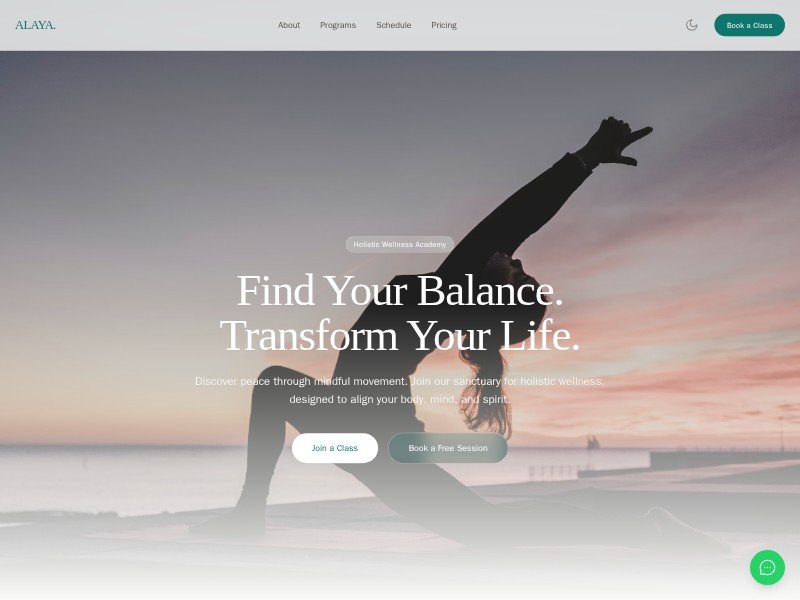 Preview for Yoga Studio Landing Page Template