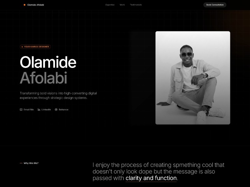 Preview for Visual Designer Portfolio Landing Page Template