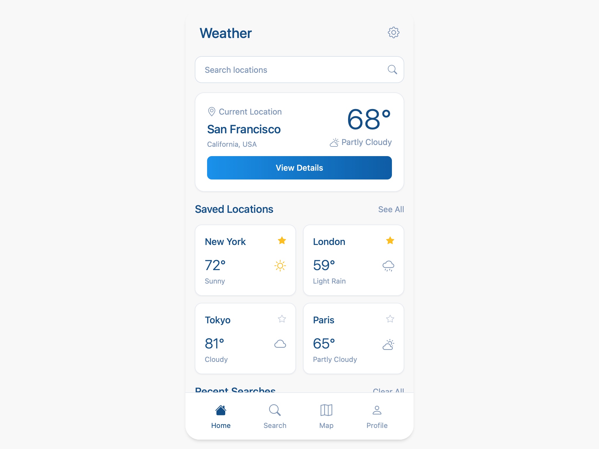 Preview for Weather Location Overview UI