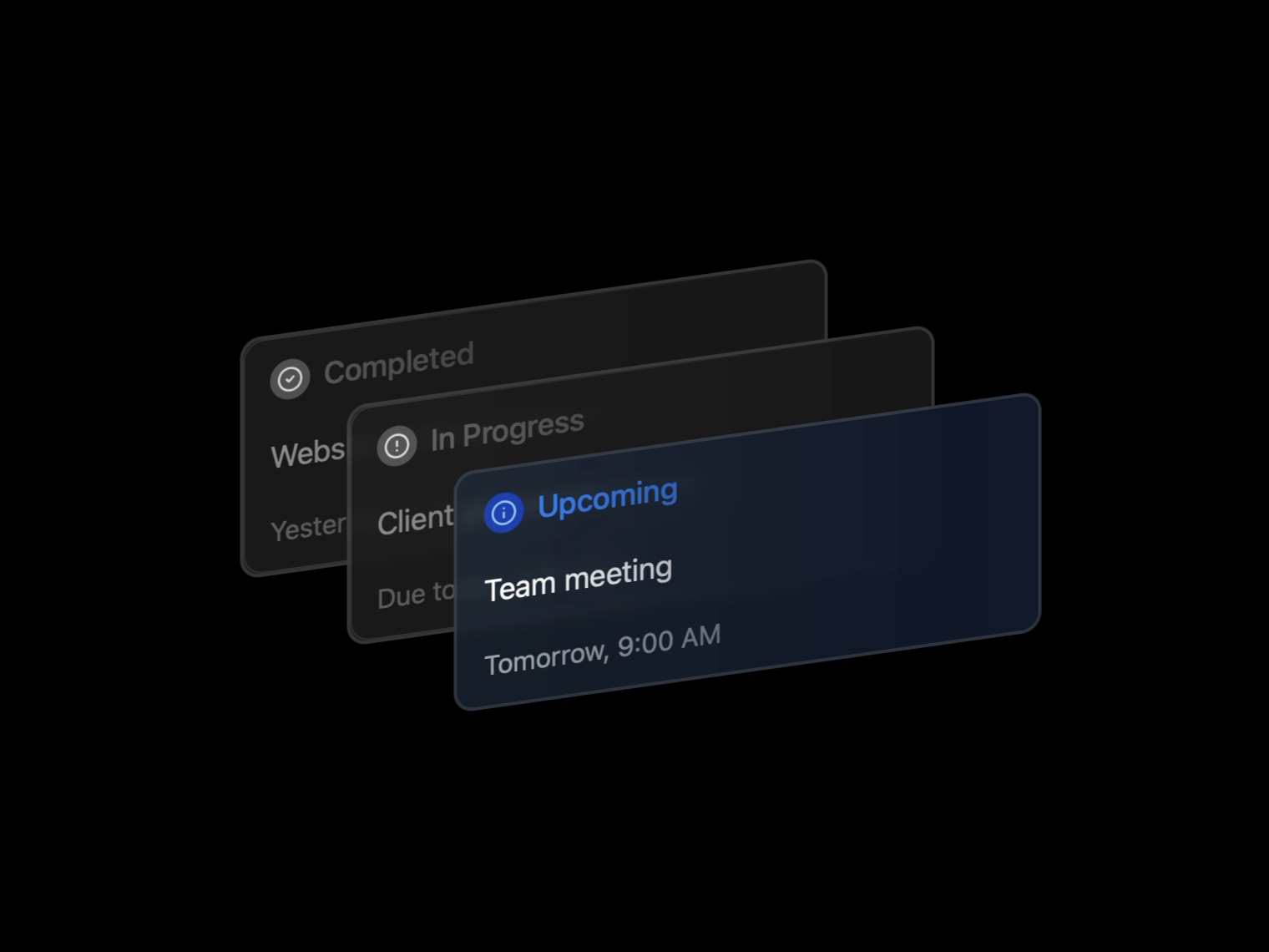 Preview for Task Status Card Stack UI