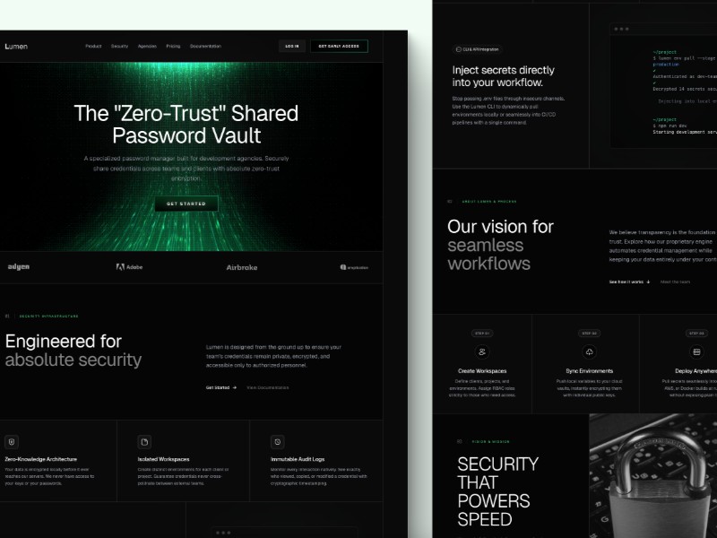 Preview for Zero-Trust Password Manager Landing Page Template
