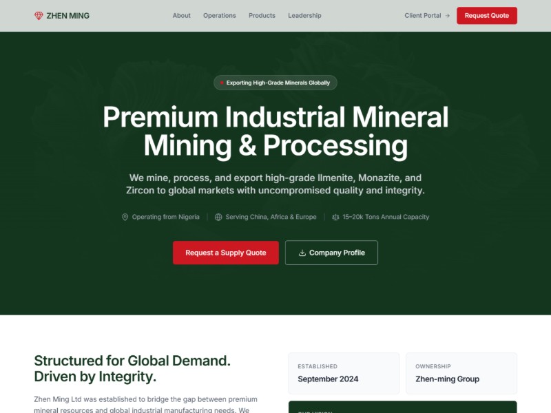 Preview for Industrial Mining Company Landing Page Template