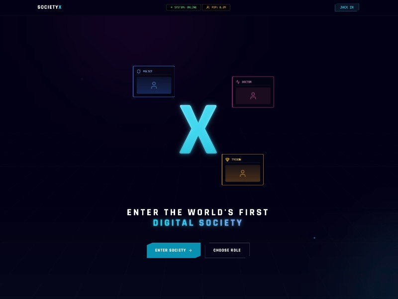 Preview for Cyberpunk Digital Society Landing Page Template
